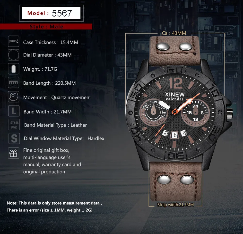 

New Fashion mens watch Leather Strap Alloy Case Sport men quartz wristwatches Waterproof Casual Watch Men Business reloj hombre