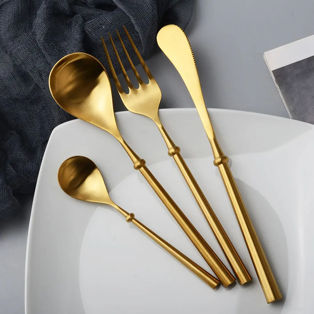 High Quality Tableware Stainless Steel Dinner Set Knife Fork Spoon For Coffee Tea Dessert Colorful Party Cutlery | Дом и сад