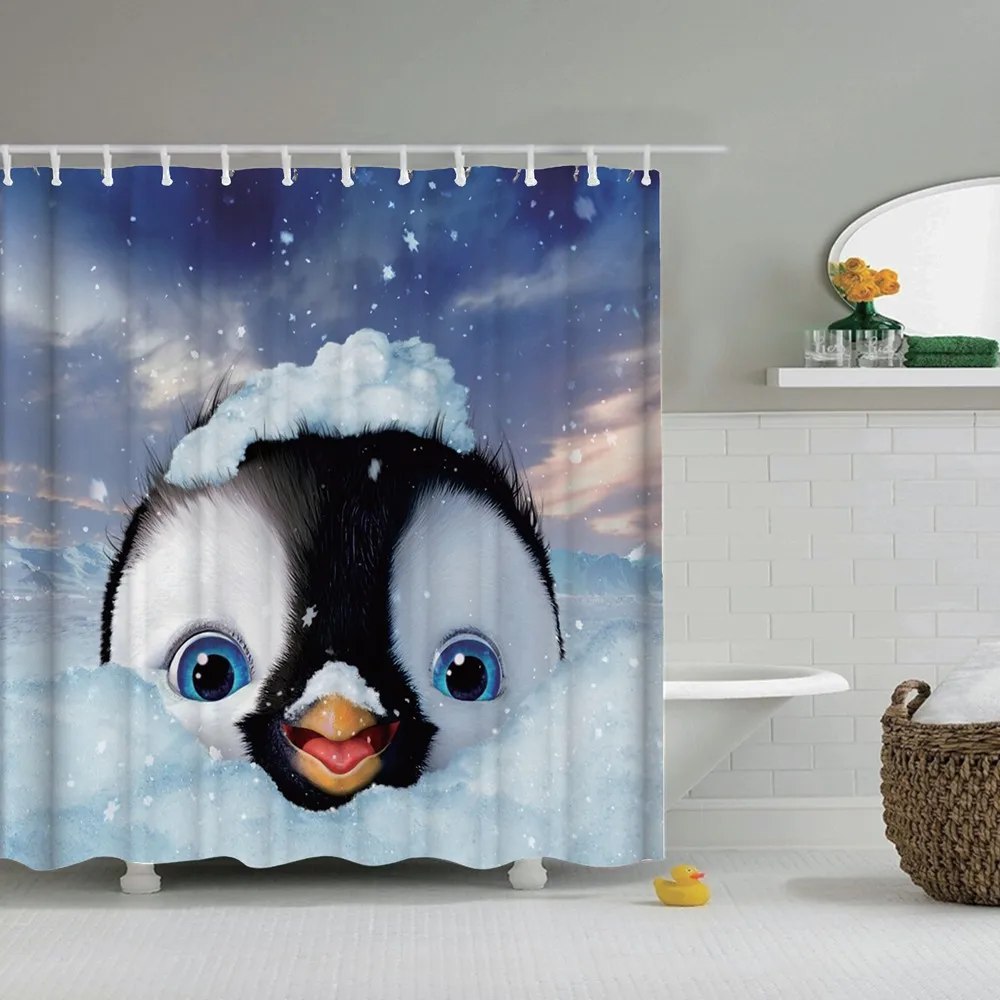 Занавеска для душа Dafield в виде пингвина занавеска с милыми морскими животными