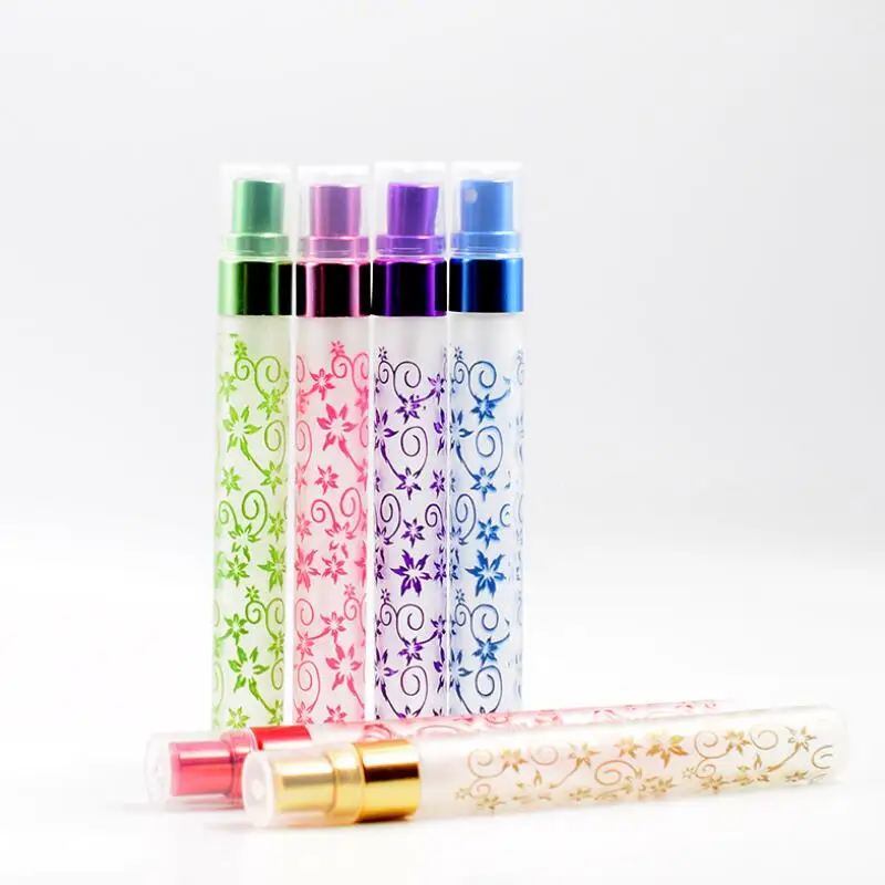 売る マルチカラー 10 ミリリットルユニークな印刷ミニアトマイザーガラススプレー香水瓶旅行小さな Vaporisateur LX7693