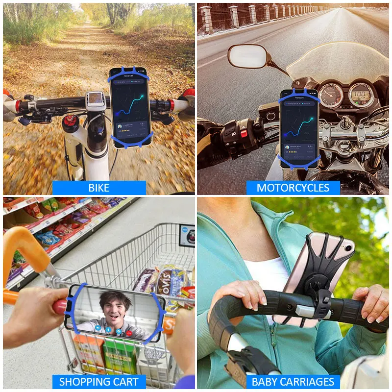 silicone bicycle phone holder motorcycle mobile phone stand bike gps clip quick mount for iphone huawei samsung xiaomi realme free global shipping