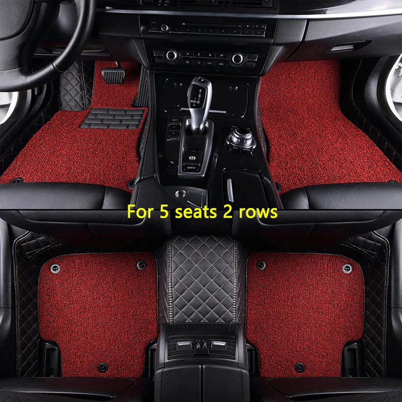 Пользовательские автомобильные коврики для Toyota Corolla Camry Rav4 Auris Prius Yalis Avensis Alphard 4Runner Hilux highlander sequoia коврик - Название цвета: For 5 seats 2 rows