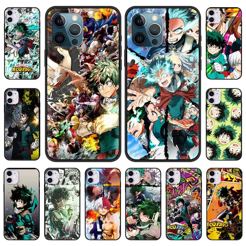 

Cartoon Anime My Hero Academia Figure Case for iPhone 13 11 12 Pro Max 7 8 Plus SE2020 X XR XS Silicone Back Cover Phone Cases