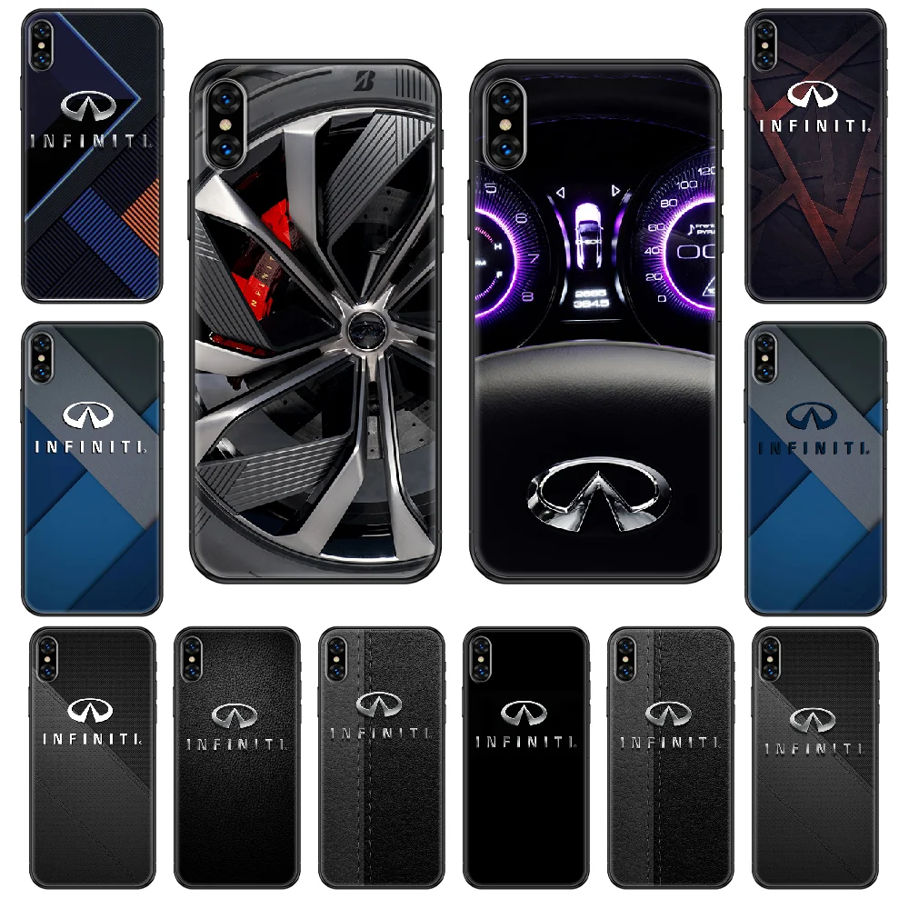 Чехол для телефона автомобильный Infiniti iphone 4 4s 5 5S SE 5C 6 6S 7 8 plus X XS XR 11 PRO MAX 2020 черный