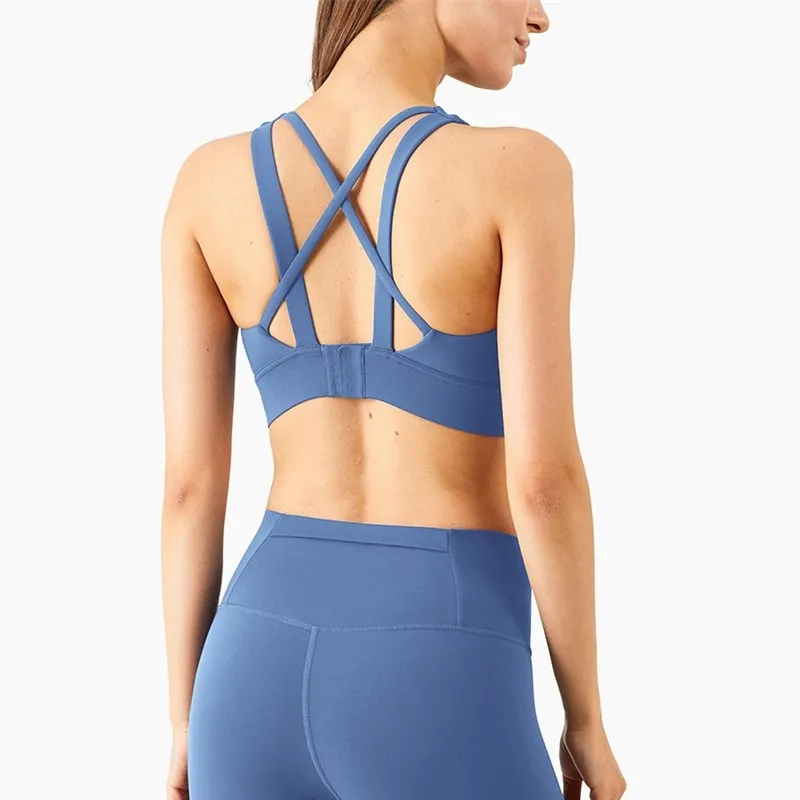 

Fitness sports top Tight yoga Vest Workout beauty Bra Running Push Up Crop Top High-strength fixed chest pad buckle Gym Clothing