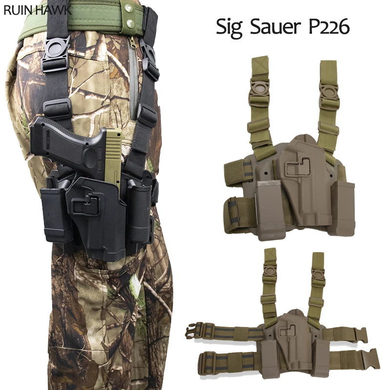 

Tactical Pistol Holster Hunting Pistol Gun Case Thigh Holster Army Right Side Compact Hand Gun Belt Leg Holster Sig P226