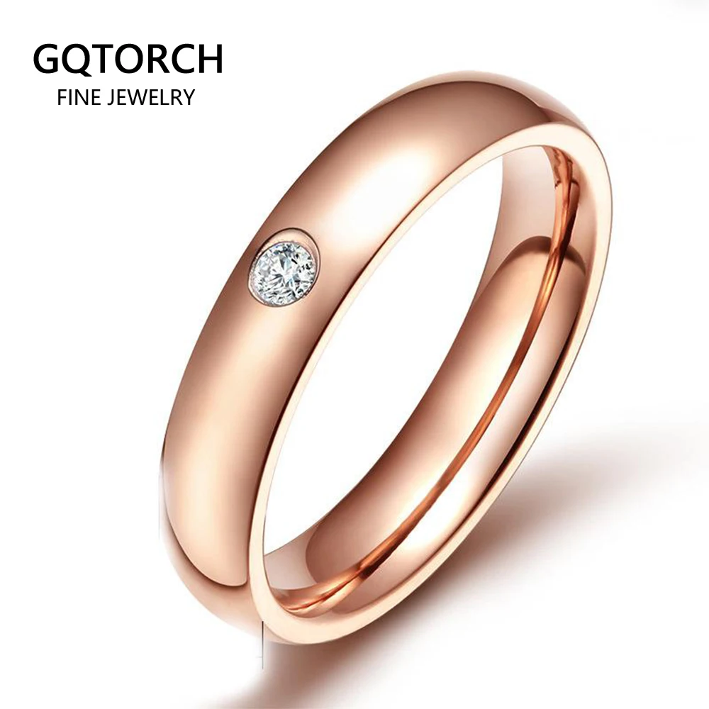 

Женские кольца из нержавеющей стали 316l, розовые, белые, черные, из чистого золота, инкрустация фианитами, свадебные аксессуары