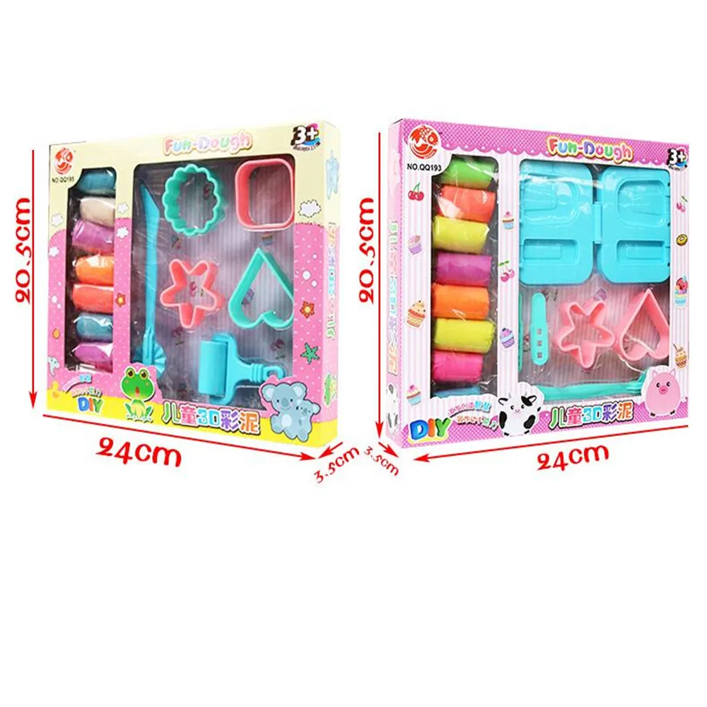 

Kids Color Play Dough Model Tool Toys 3D Plasticine Tools Playdough Set Clay Moulds Deluxe Set Education Toys DIY Mud Set Gift