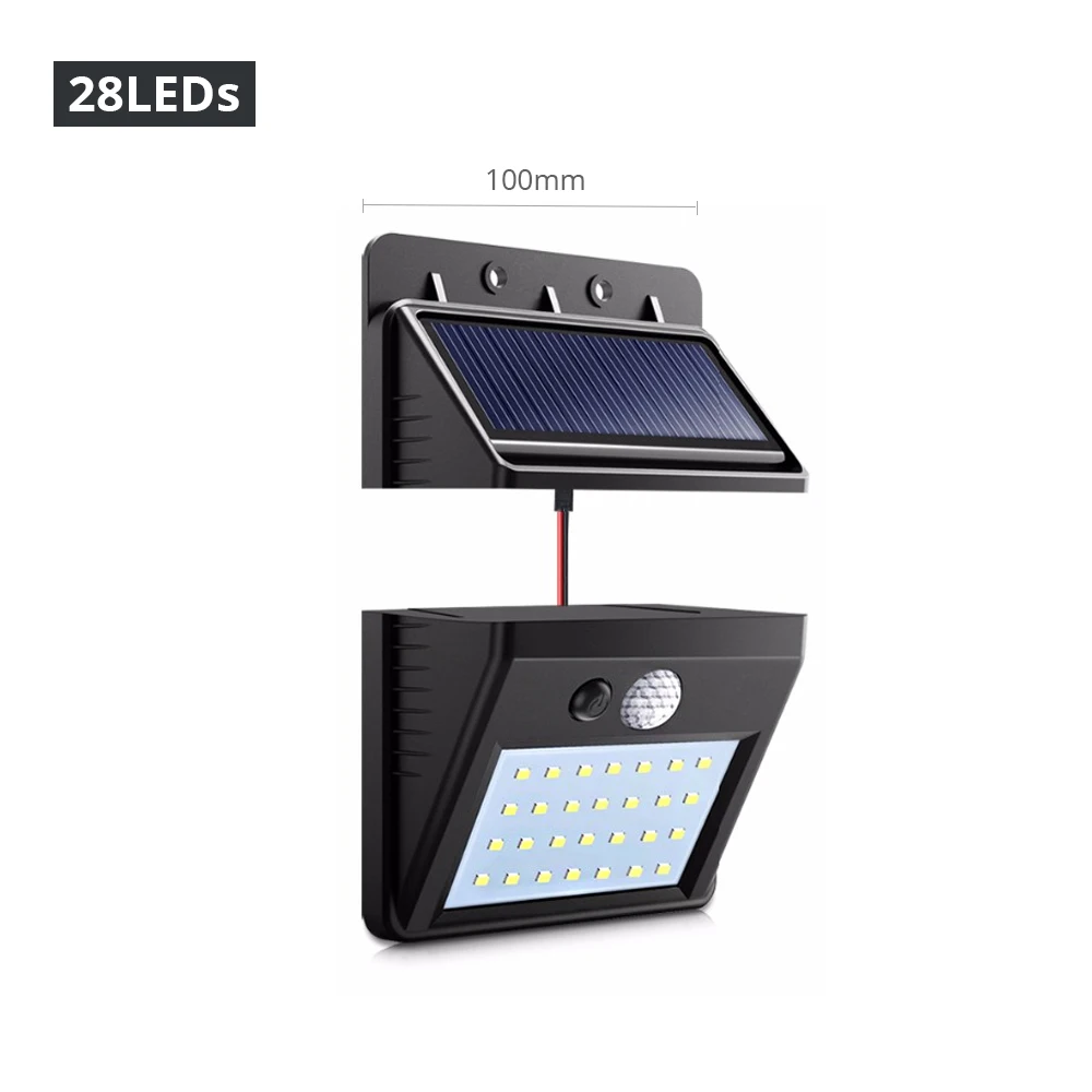 28LEDs Светодиодная уличная лампа для сада, ночник, датчик движения, Солнечный настенный светильник, детская Ночная безопасность, уличная дорожка, ярд, светильник - Испускаемый цвет: 28LEDs
