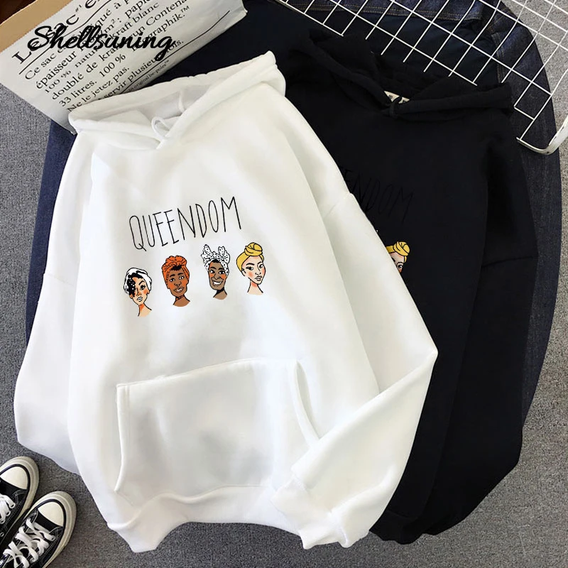 

Shellsuning Thick Hoodies Sweatshirt Harajuku Fleece Hoodie Long Sleeve Casual Pullovers Letter Print Lady Fashion All-match