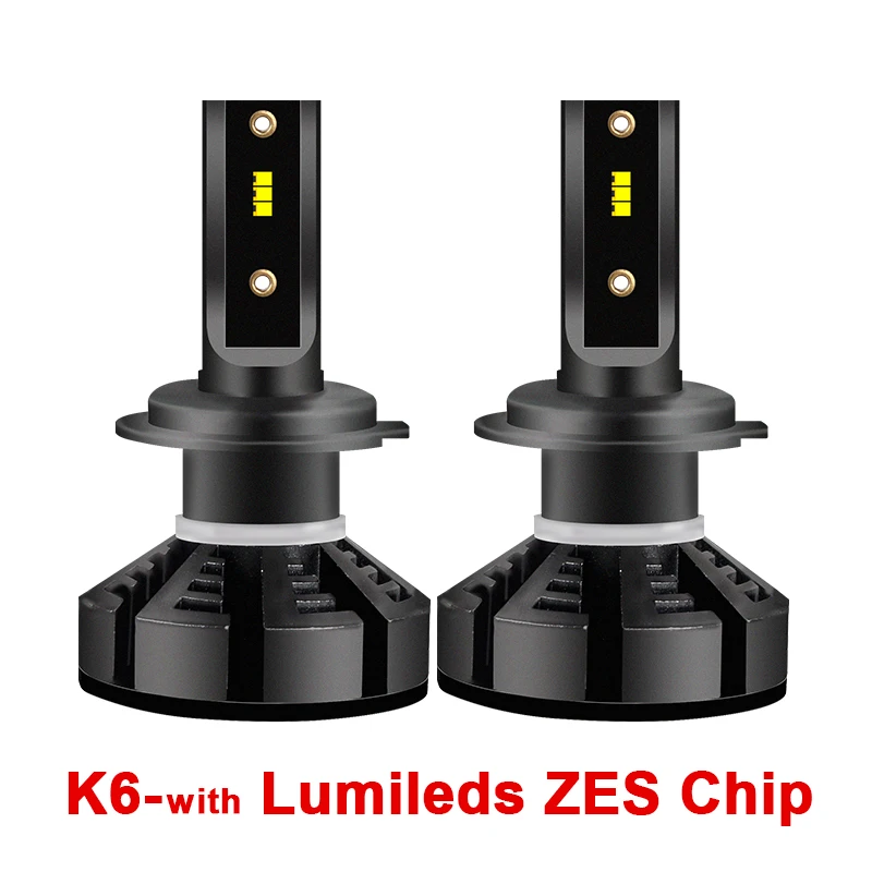 K6-with Lumileds ZES Hlxg мини H4 светодиодный H7 с Lumi светодиодный s зэс 5000 K светодиодный 12000LM 72 W/set лампада H1 лампы HB3 9005 9006 hb4 Туман Light 4300 K H8 H11 6500 K - Испускаемый цвет: K6-with Lumileds ZES