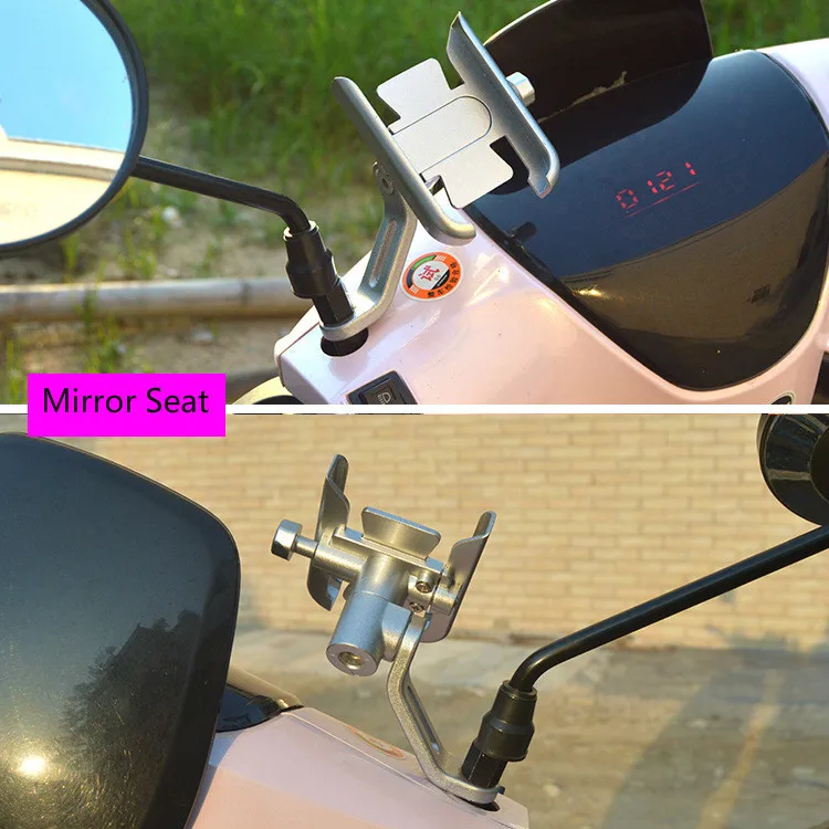 

Bike Motorcycle Phone Holder 360 Rotatable Handlebar Bicycle Phone Holder Rearview Mirror Mobile Cell Phone Stand Holder