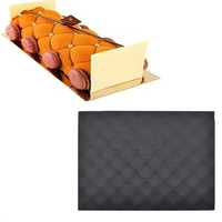 1pc french mousse silicone mold cake roll wood grain coffee rhomboid mat mold free combination kitchen baking accessories