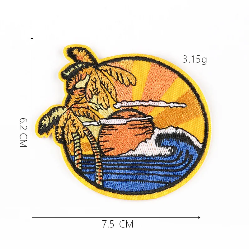 1-PCS-F-63 Винтажные Круглые Железные нашивки для одежды, наклейки в полоску, аппликации на одежду, значки с вышивкой дикого гуся@ G - Цвет: 1-PCS-F-63