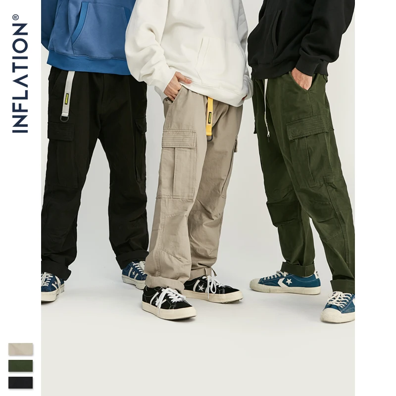 Брюки карго INFLATION мужские на шнуровке модные штаны уличная одежда хлопковые