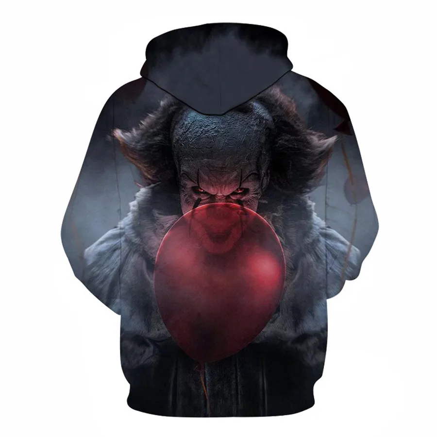 Аниме Толстовка с капюшоном фильм клоун Стивен Кинг это Pennywise Косплей Костюм Топ пальто для мужчин и женщин