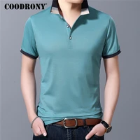 coodrony brand business casual t shirt men fashion collar tee shirt homme spring summer short sleeve t shirt men clothing c5058s
