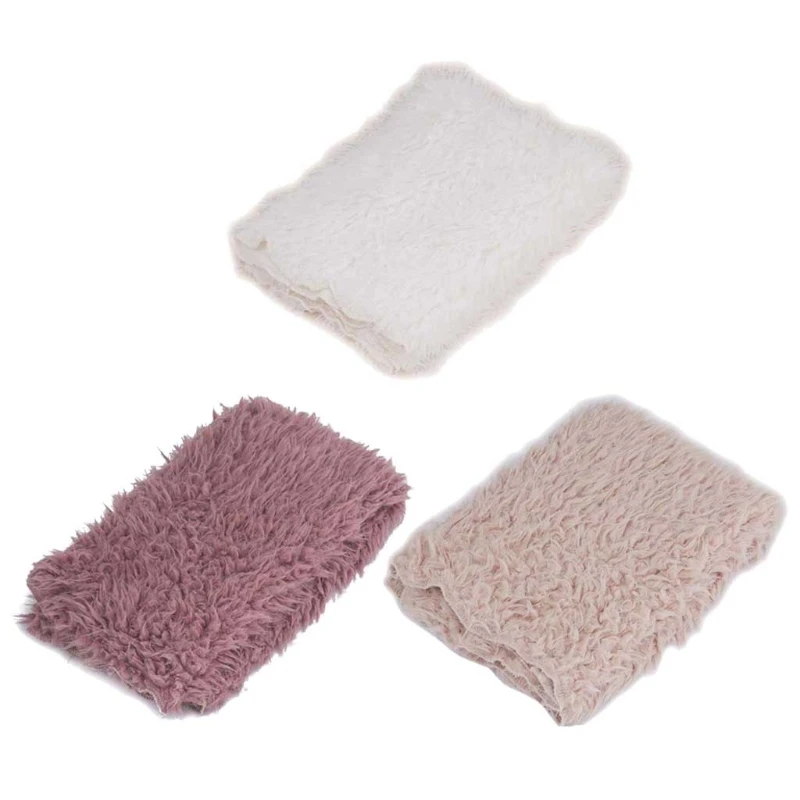 

Newborn Photography Props Backdrop Baby Soft Faux Fur Blanket Infant Kids Fotografia Background Accessories