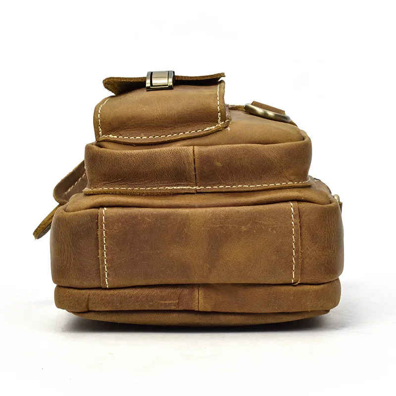 Мини мужская сумка в стиле ретро из коровьей кожи с карманами на талии|bag purse|bags