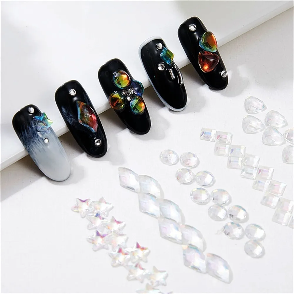 3D Стразы для дизайна ногтей цветные акриловые камни AB миниатюрные драгоценные