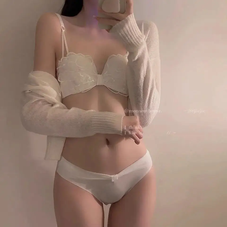 French Sexy Girl With Butterfly New Collection Bra Female Lace Underwear Brief Women Lingerie Sets