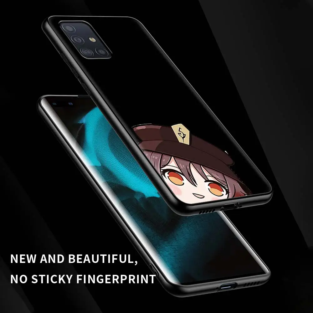 

Case For Samsung Galaxy A51 A21s A71 A12 A31 A52 A41 Black Soft Phone A11 A72 A32 A42 5G A01 A91 Fundas Genshin Impact Cute