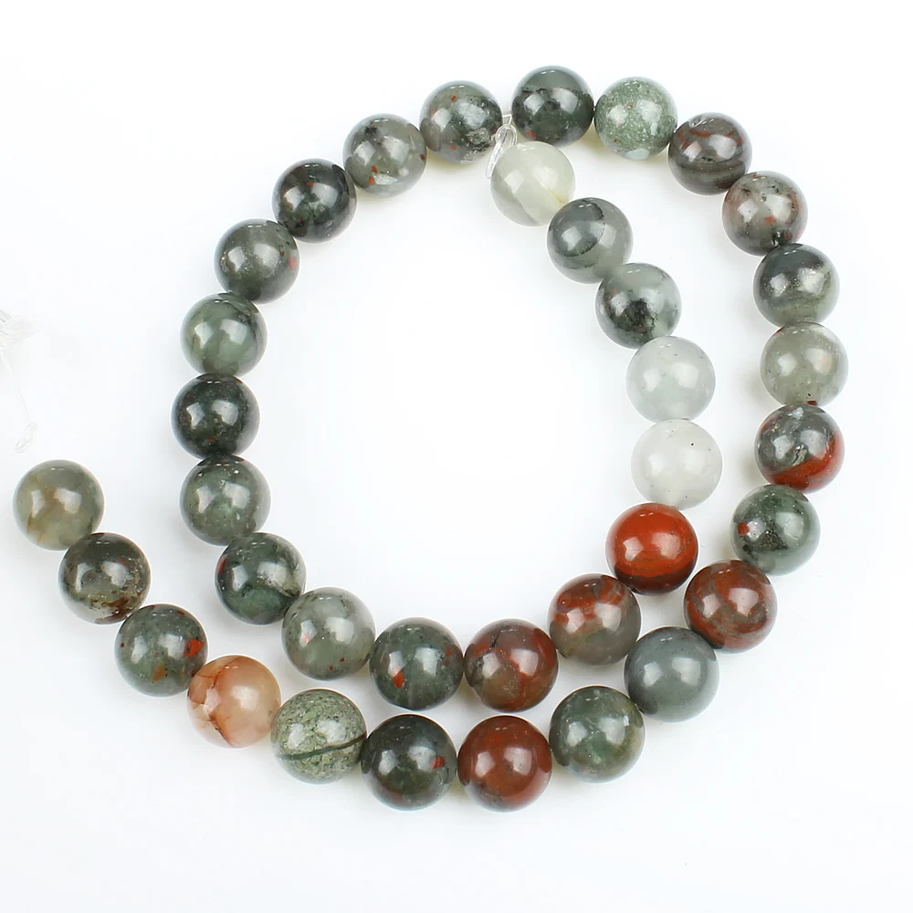 Натуральные драгоценные камни модные африканские кровяные круглые бусины