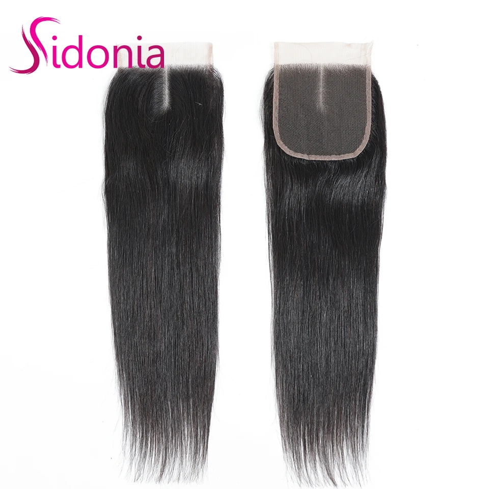 Sidonia Hair 4x4 Brazilian Closure Straight Human Hair Free/Middle/Three Part Lace Closure 8