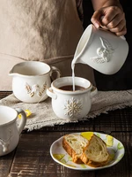 european embossed vintage milk jug ceramic milk can microwave oven hot milk cup honey milk western sauce bucket