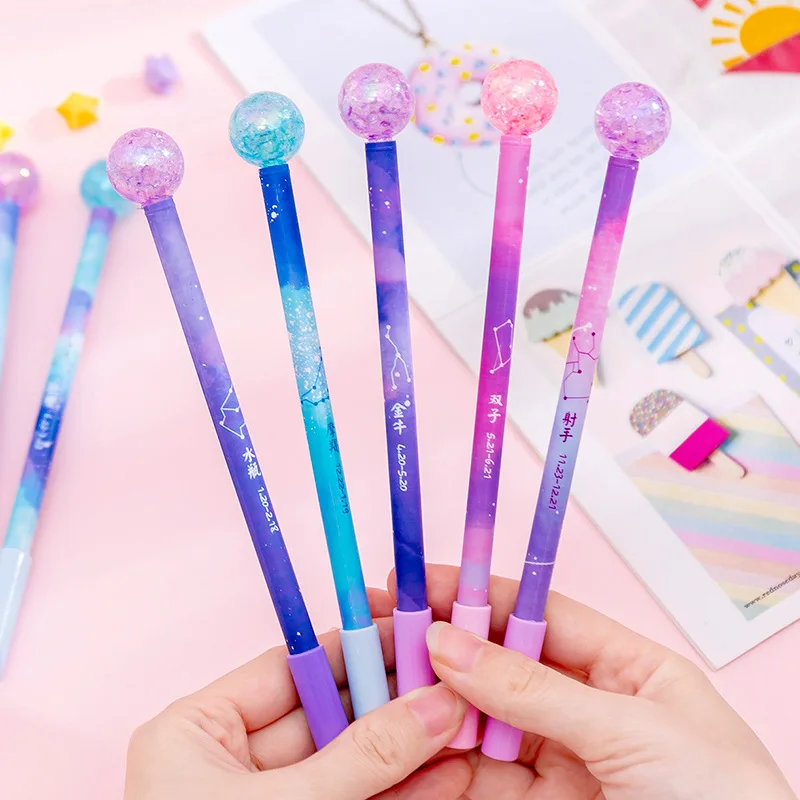 

24pcs Cute Girl Heart Twelve Constellation Neutral Pen Creative Ins Dream Planet Water Pen Student Exam Signature Pen