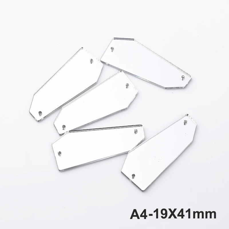 A4-19X41mm RESEN формы смешивания Пластиковые акриловые зеркальные пришитые Стразы с отверстиями с плоской задней стороной кристалл акриловый камень для пришивания для сценического костюма - Цвет: A4-19X41mm
