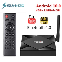 tanix smart tv box android 10 allwinner h616 4gb 64gb google youtube 2 4g5g wifi 6k 4k media player with antenna set top boxes