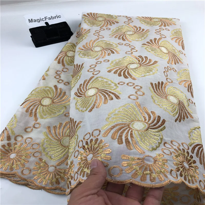 2019 Африканская Хлопковая вуаль кружевная ткань Высококачественная нигерийская