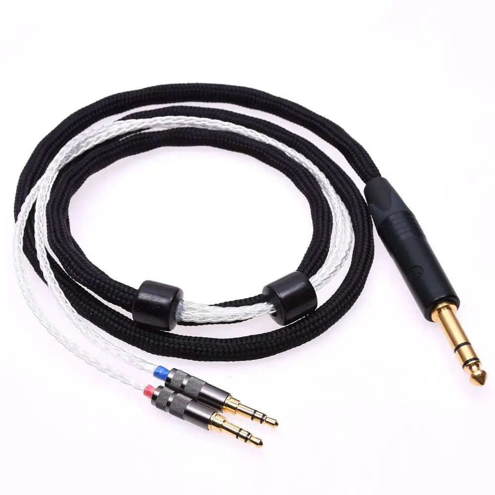 Silver Plated 1.2M Черная Втулка 16 ядер 5N Pcocc Hifi кабель 2x3,5 мм для Hifiman Arya HE1000se HE5se HE6se HE4xx кабель для обновления наушников - Цвет: Silver Plated 1.2M