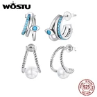 Женские серьги-гвоздики с жемчугом, из серебра 925 пробы