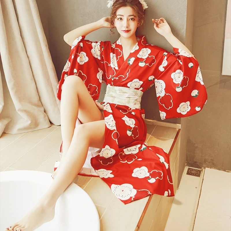 Женское японское кимоно Haori Yukata традиционное костюм гейши сексуальное платье для