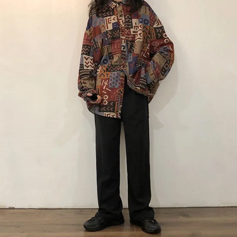 Новая свободная женская блузка в стиле Харадзюку С Длинным Рукавом и