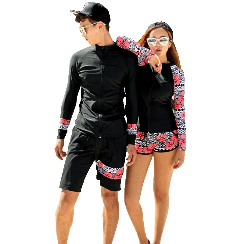 Женский купальник с длинным рукавом комплект бикини защитой от УФ-лучей 5