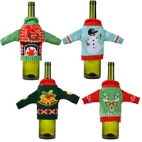 christmas wine bottle decor set bottle cover clothes kitchen decoration for new year xmas dinner party