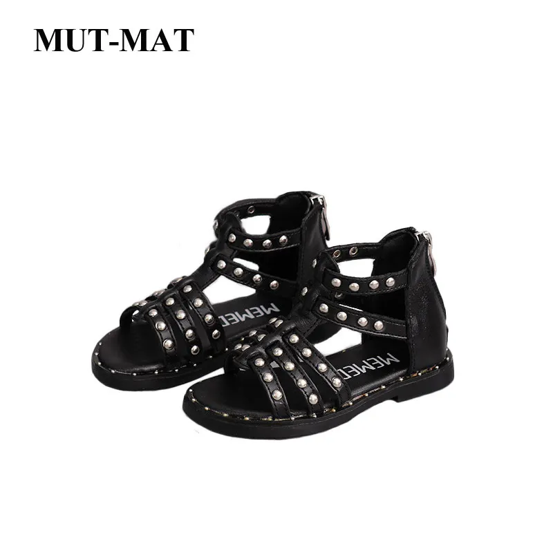 

Children shoes Cowhide girl's Princess sansals baby children's beach shoes new Geniue leather girls Roman rivet sandals