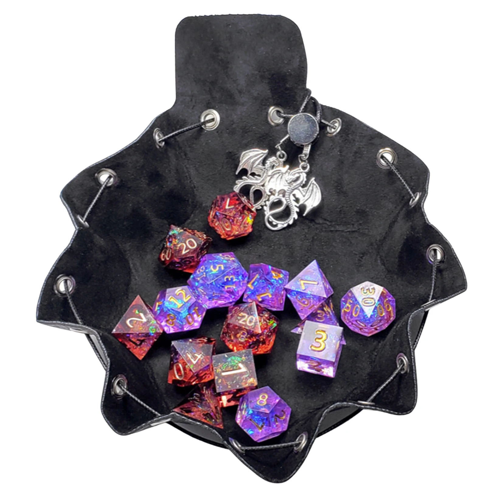 PU Velvet Dice Storage Bag Colored Purse Foldable Box Tray Leather Folding Hexagon Key Coin Case | Спорт и развлечения
