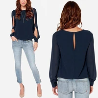womens fashion loose sexy t shirt long sleeve chiffon casual blouse shirt tops clearance sale items