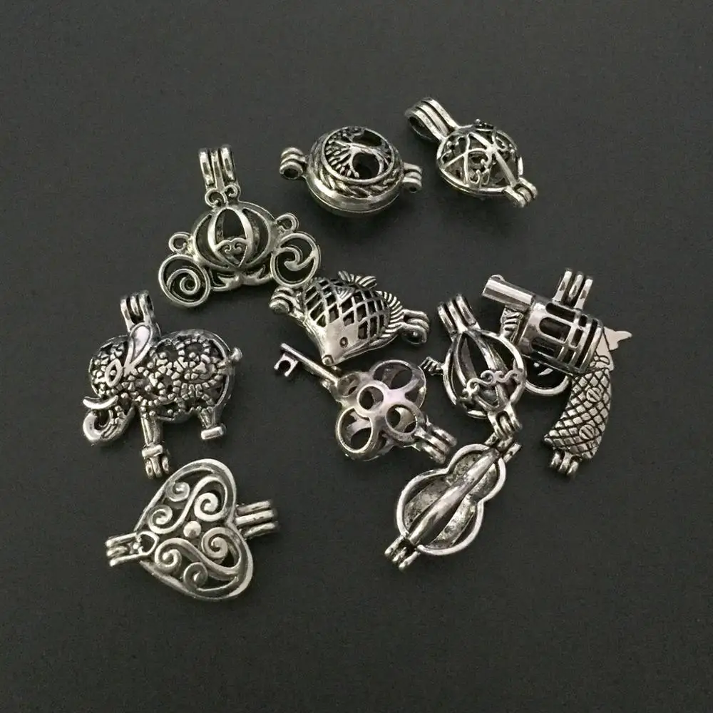 10 шт. Подвески античные серебряные маленькие смешанные бусины в форме
