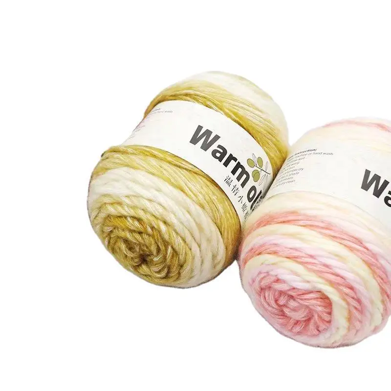 2pcs 100g/ball Dyed red line cake children's baby hand-woven scarf sweater needle rainbow jewelry wool mixed | Дом и сад