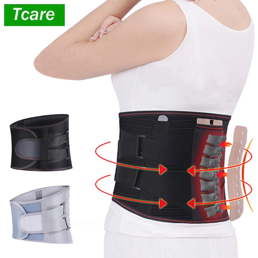 

Tcare Adjustable Lower Back Support Belt for Back Pain Relief - Compression Belt Lumbar Back Brace for Herniated Disc, Sciatica