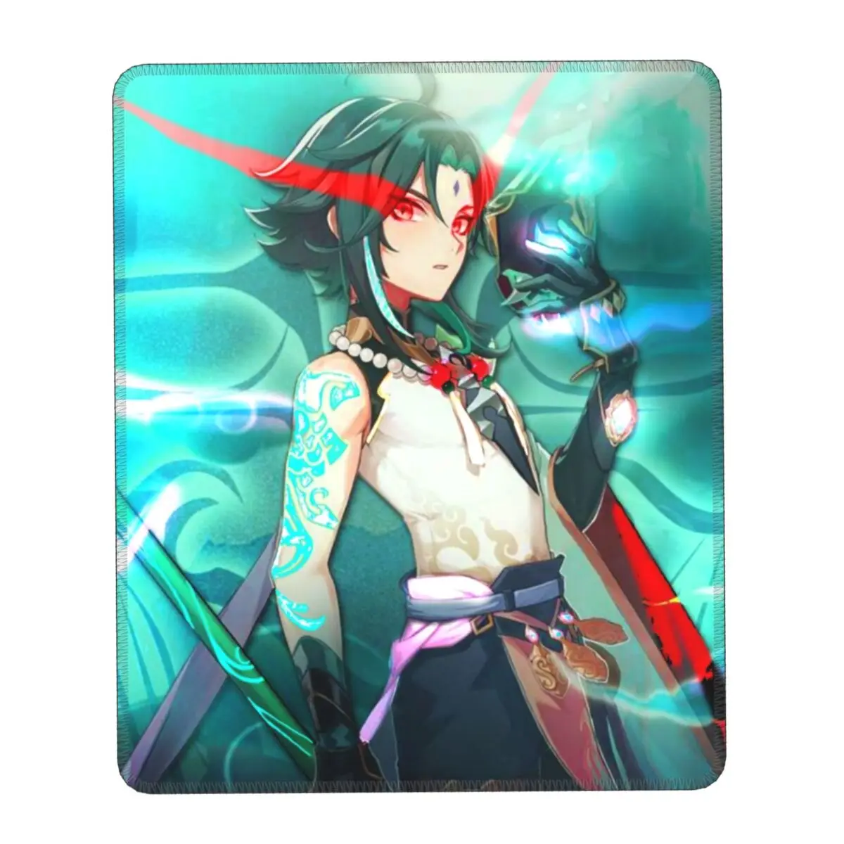 

Игровой коврик для мыши Genshin Impact для ноутбука, квадратный коврик для мыши со сшитыми краями, Нескользящий Резиновый Настольный коврик, коври...
