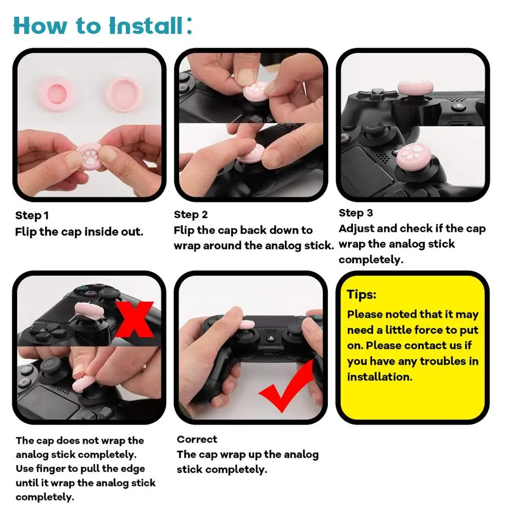 Набор колпачков для джойстика с кошачьими крапанами Switch Pro Controller PS4/PS3/Xbox 360