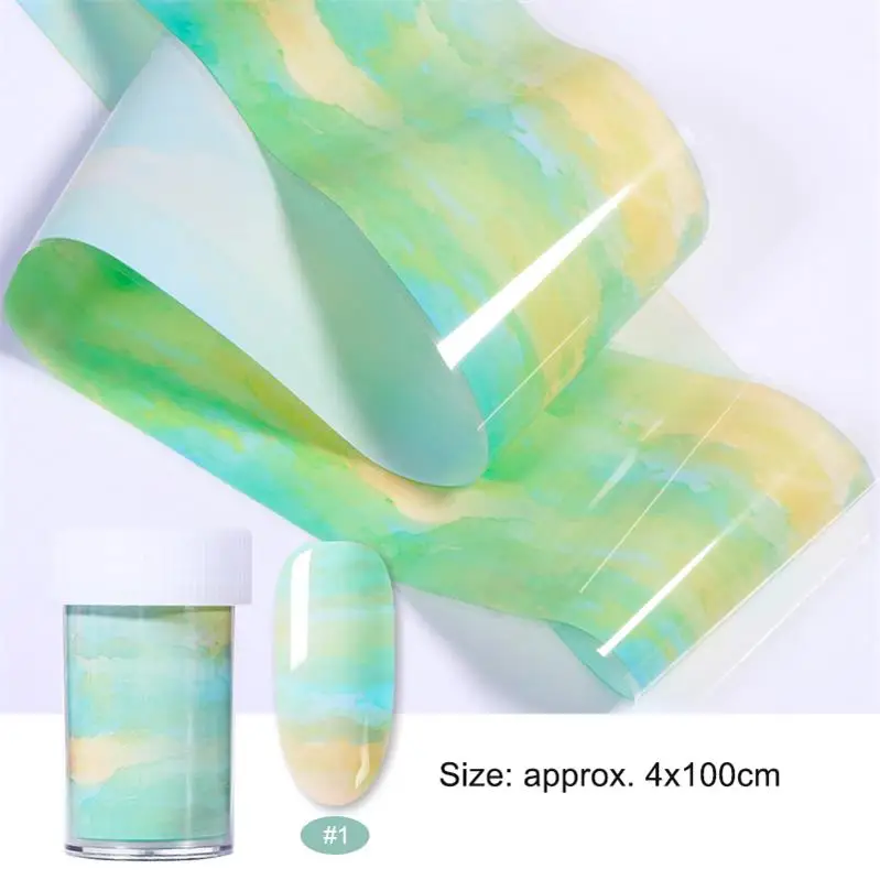 1 Roll-1 4*50 см серия Psychedelic Sky Фольга для ногтей смешанные узоры наклейки для переноса ногтей аксессуары дизайн для украшения ногтей 10 узоров - Цвет: 1 Roll-1