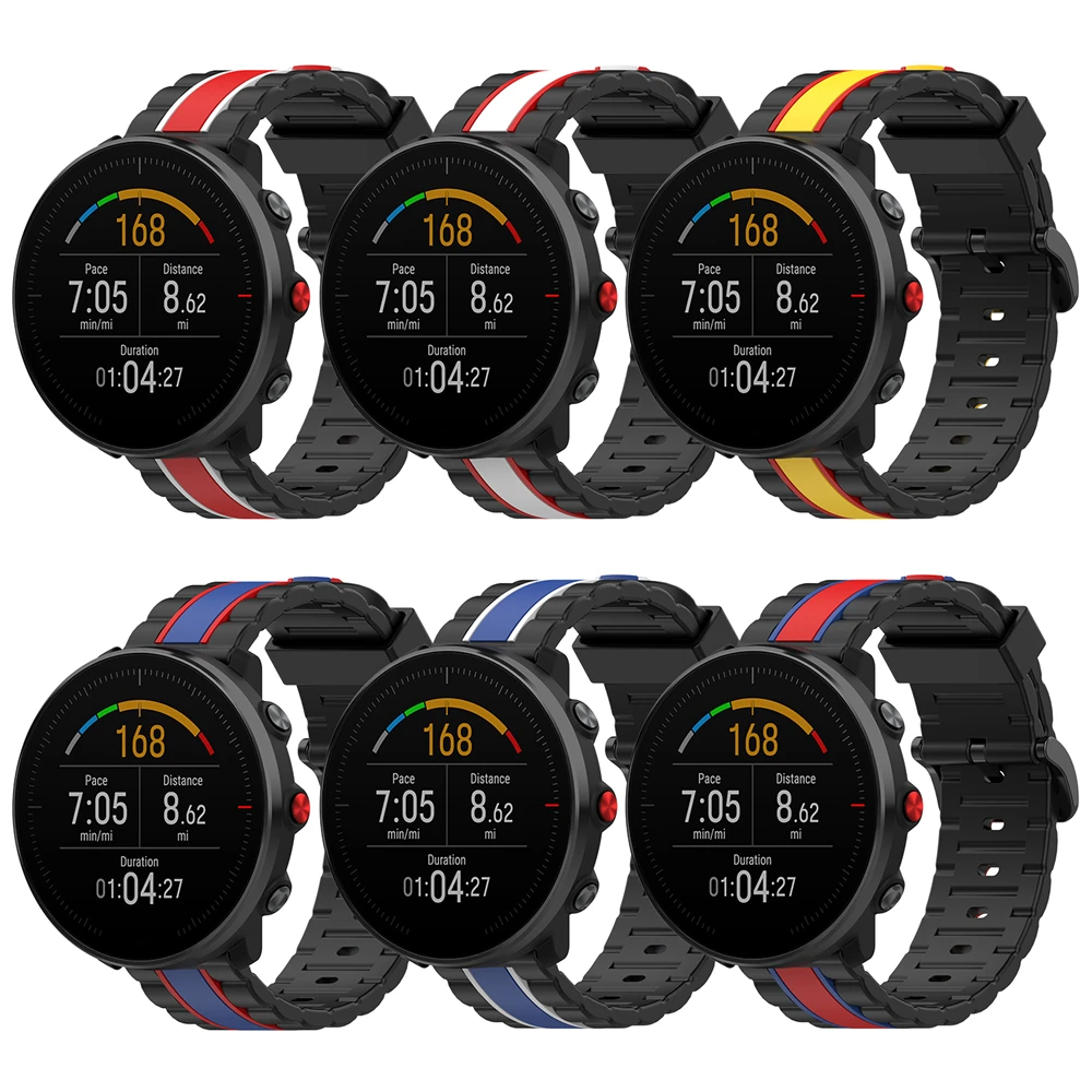 Ремешок силиконовый 22 мм для смарт часов POLAR Vantage M сменный Браслет наручных Grit