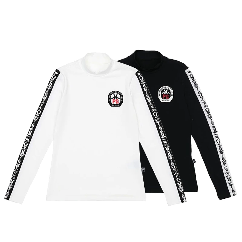 

Новая футболка для гольфа, женский топ с высоким воротником и флисовой подкладкой с длинным рукавом, футболка для гольфа, утепленная теплая ...